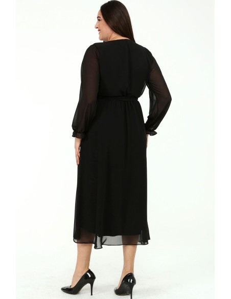 Черное длинное платье