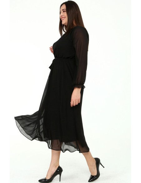 Черное длинное платье