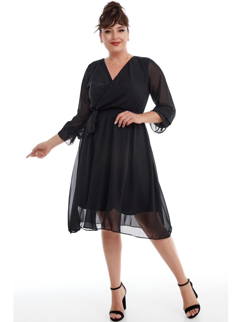 Juoda šifono suknelė Juoda šifono suknelė