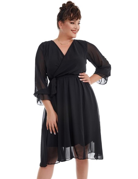 Melna šifona kleita