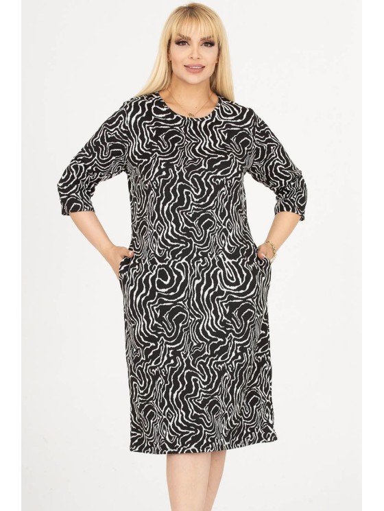 Узорчатое платье с карманами