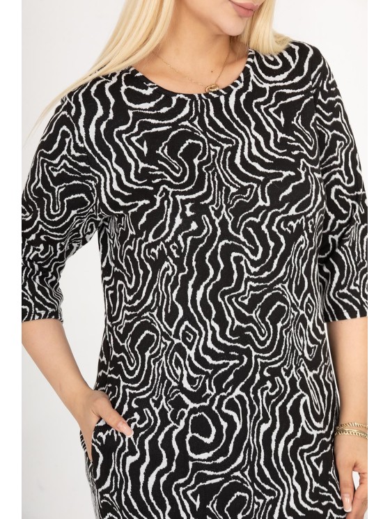 Узорчатое платье с карманами 2