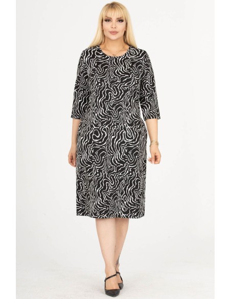 Узорчатое платье с карманами