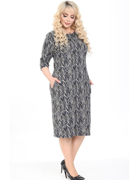 Kalasabamustriga kleit