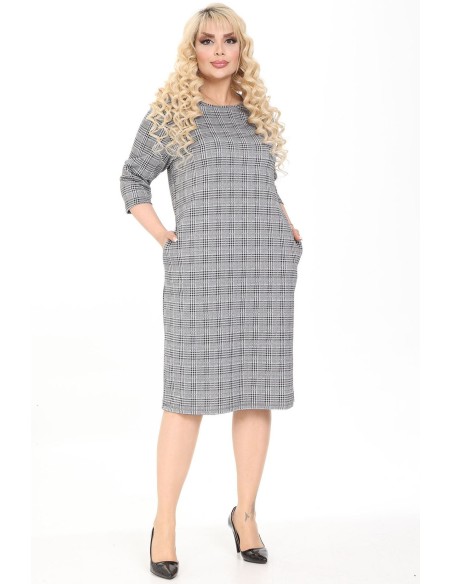 Rūtainu kleita ar kabatām