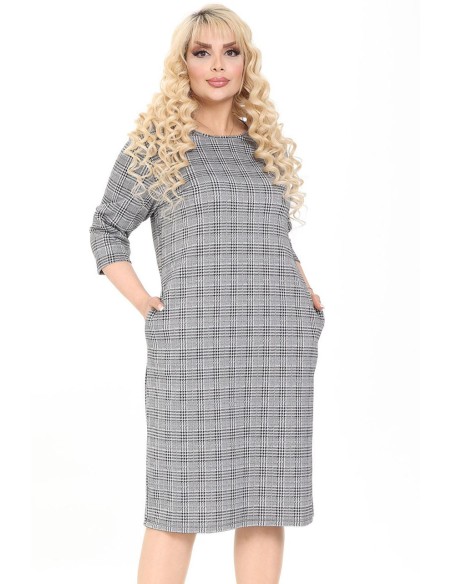 Rūtainu kleita ar kabatām