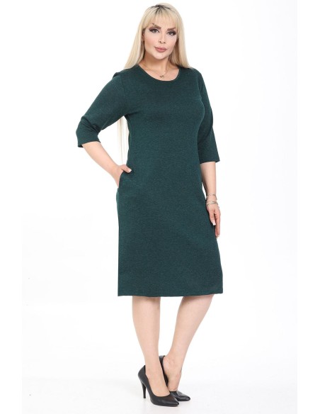 Tamsiai žalia suknelė