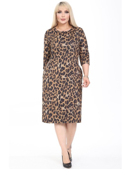 Suknelė su gyvūnų kailio raštais