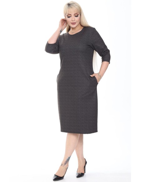 Kalasabamustriga kleit