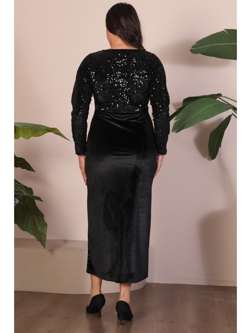 Veliūrinė suknelė su žvyneliais