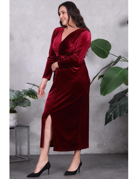 Длинное велюровое платье