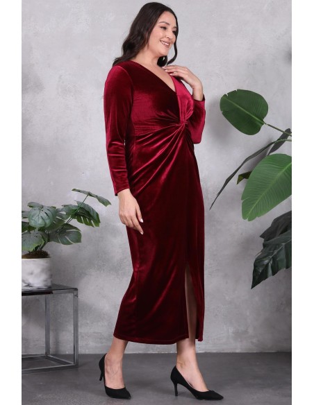 Длинное велюровое платье