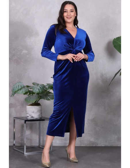 Длинное велюровое платье