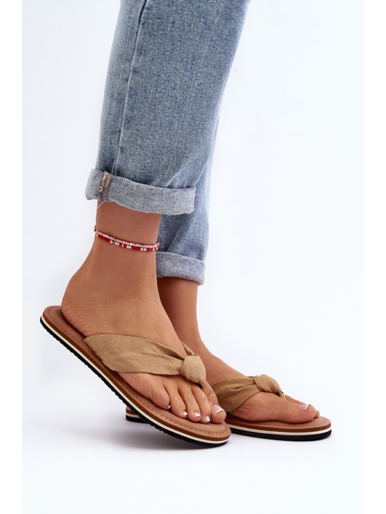 Women's Flip Flops Big Star LL274623 Beige 2