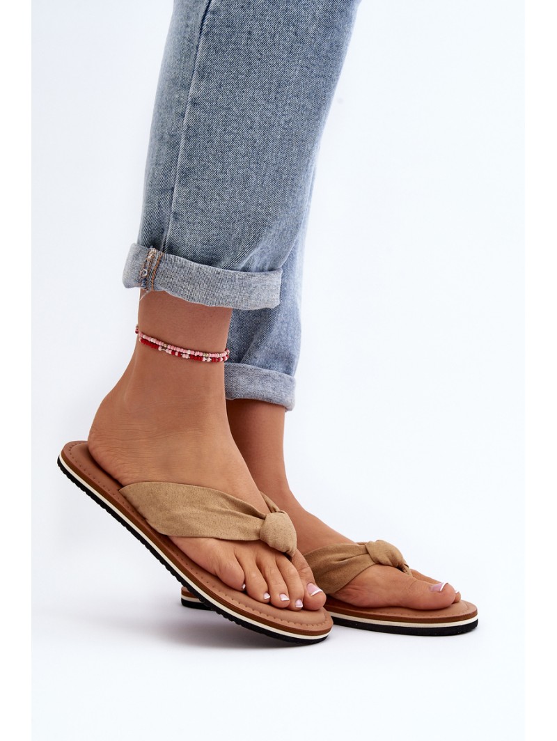 Women's Flip Flops Big Star LL274623 Beige