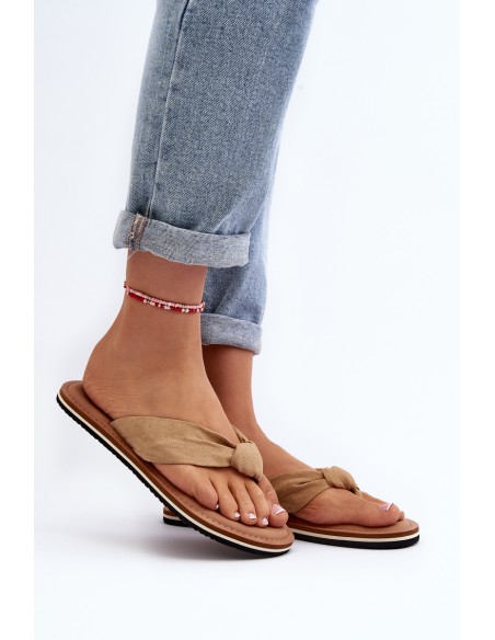 Women's Flip Flops Big Star LL274623 Beige