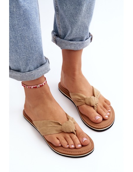 Women's Flip Flops Big Star LL274623 Beige