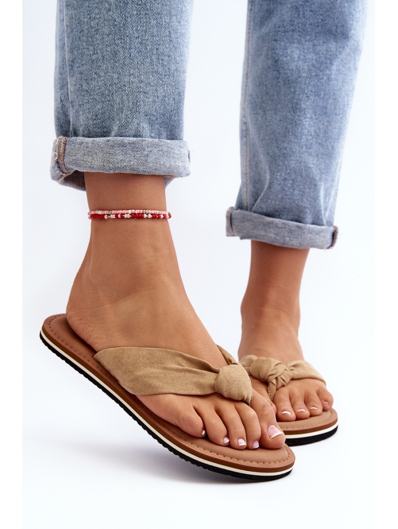 Women's Flip Flops Big Star LL274623 Beige