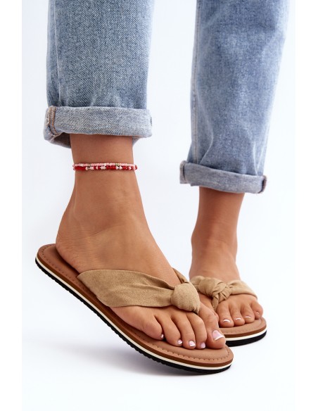 Women's Flip Flops Big Star LL274623 Beige