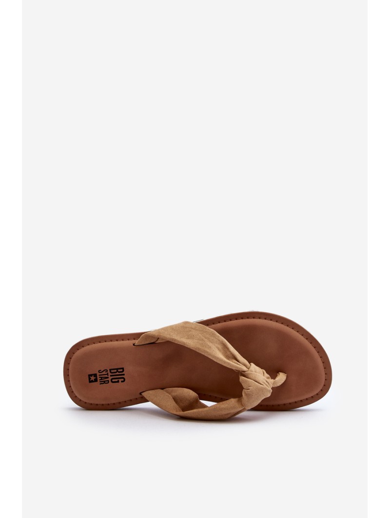 Women's Flip Flops Big Star LL274623 Beige