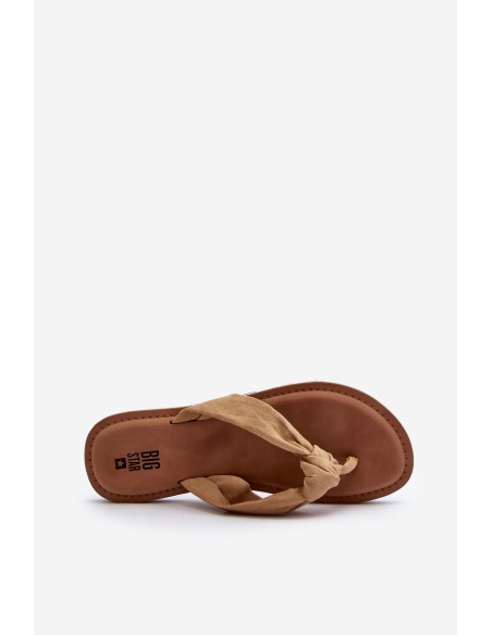 Women's Flip Flops Big Star LL274623 Beige