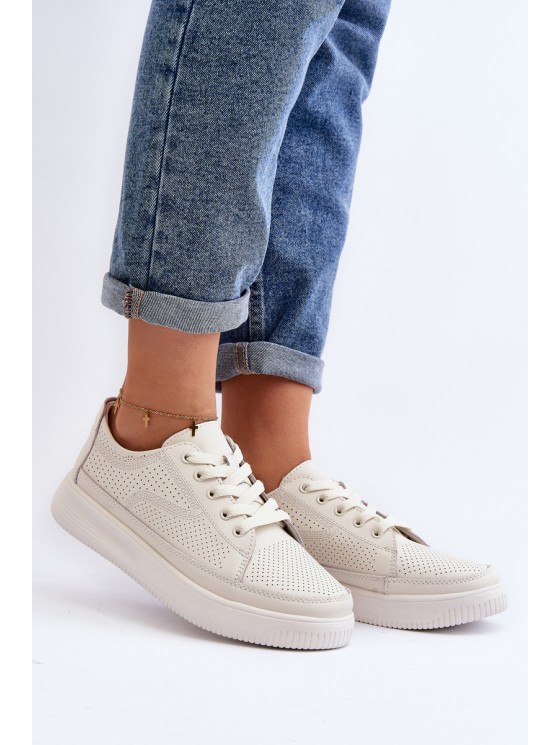 Women's Leather Sports Shoes Sneakers White Failla 2