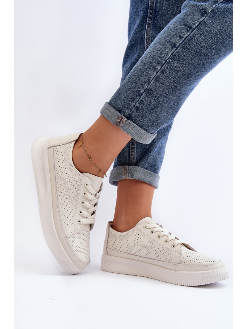 Women's Leather Sports Shoes Sneakers White Failla