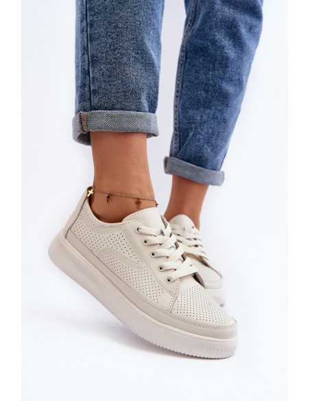 Women's Leather Sports Shoes Sneakers White Failla