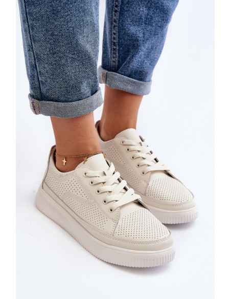 Women's Leather Sports Shoes Sneakers White Failla