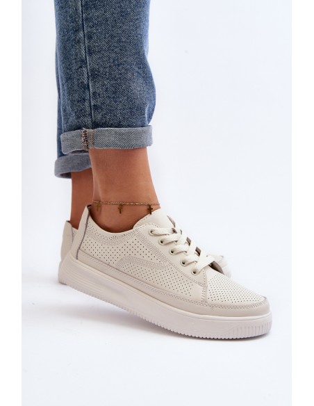 Women's Leather Sports Shoes Sneakers White Failla