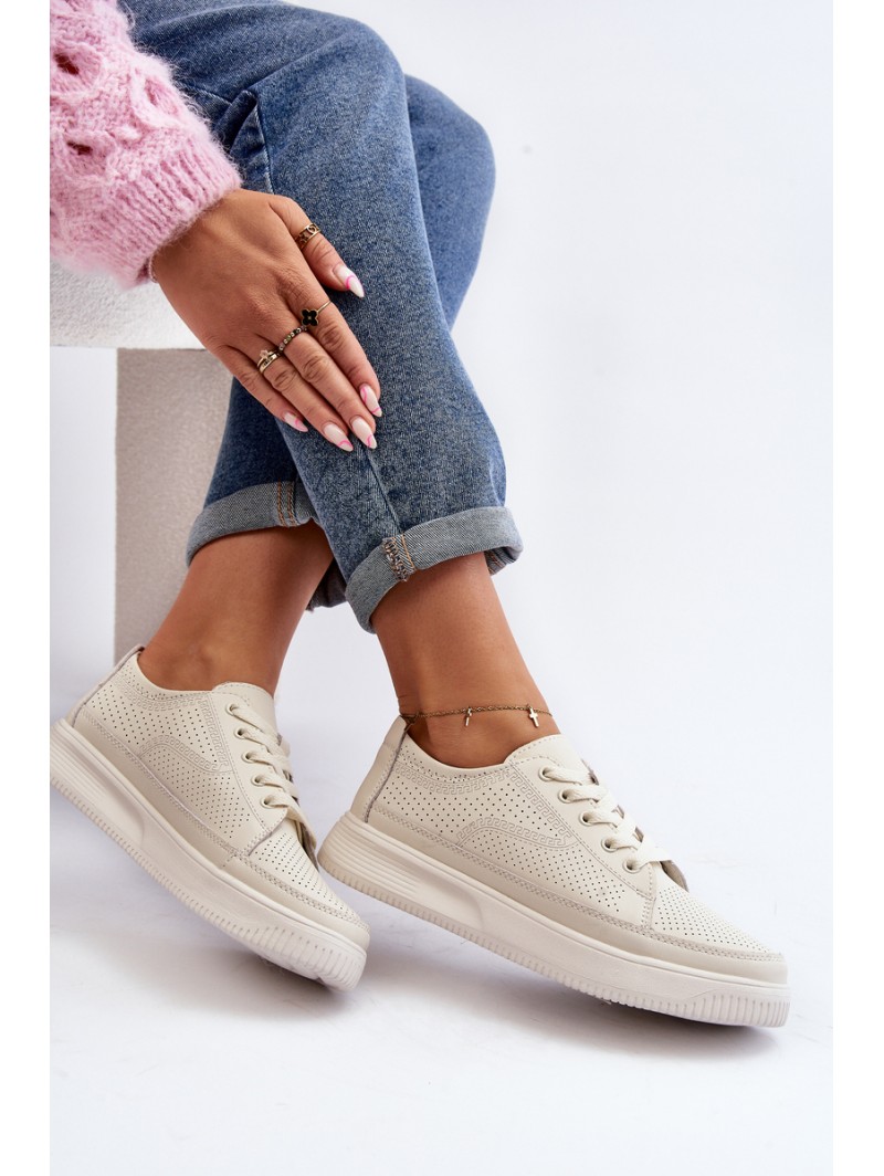 Women's Leather Sports Shoes Sneakers White Failla