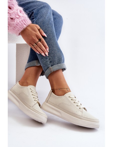 Women's Leather Sports Shoes Sneakers White Failla