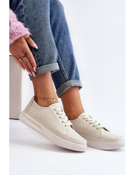 Women's Leather Sports Shoes Sneakers White Failla