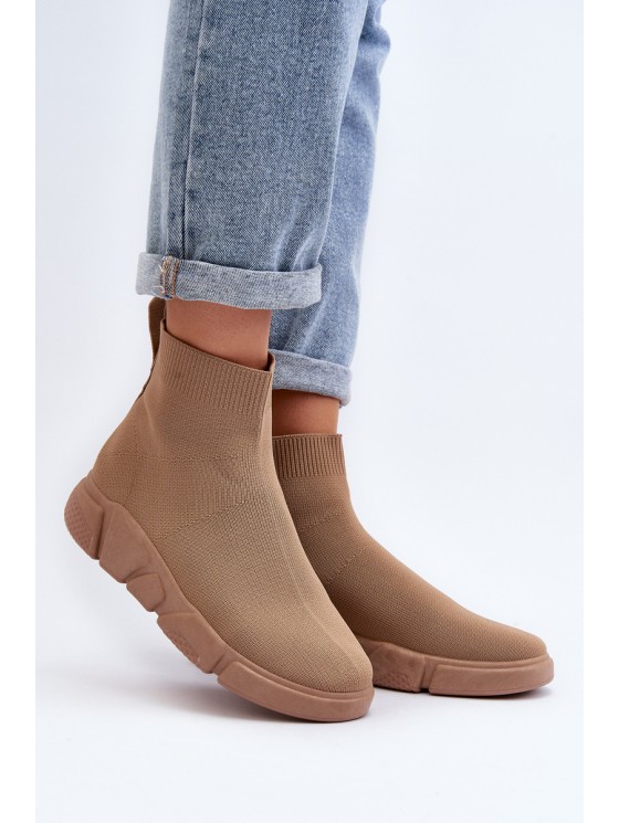 Women's Sports Shoes with Sock Beige Zirila 2