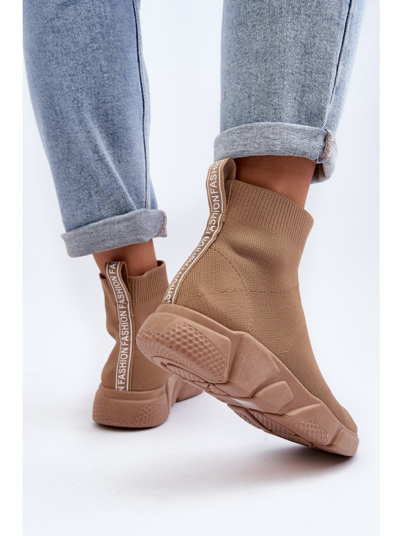 Women's Sports Shoes with Sock Beige Zirila