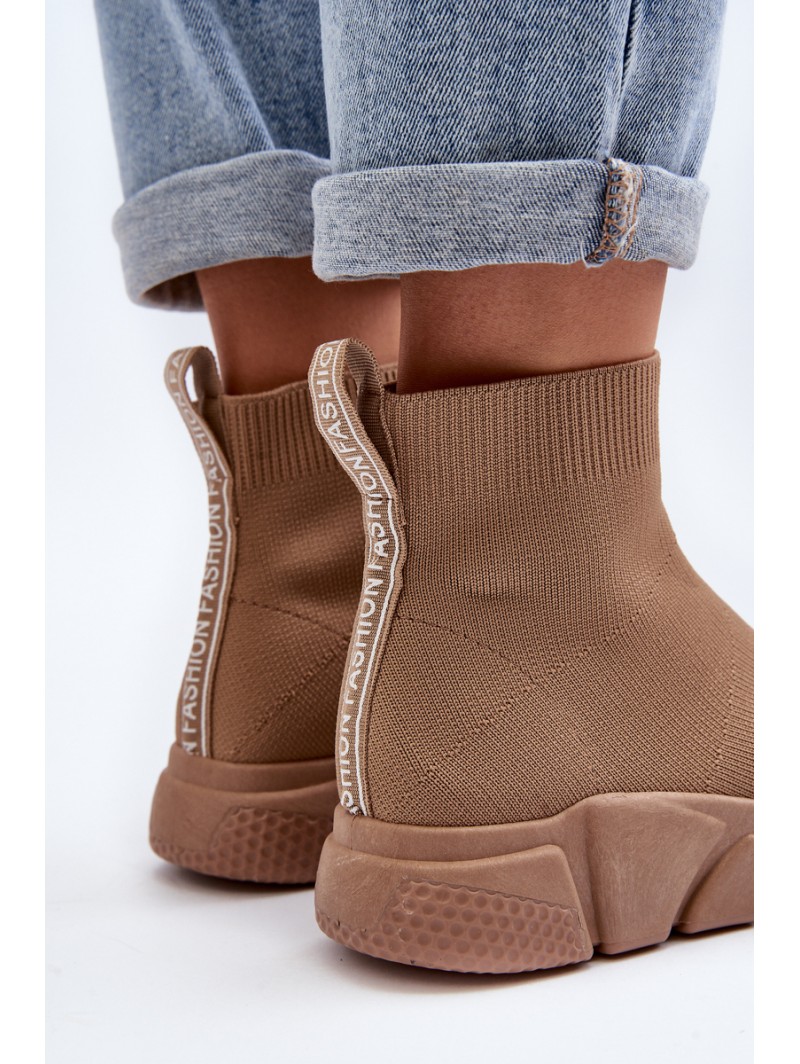 Women's Sports Shoes with Sock Beige Zirila