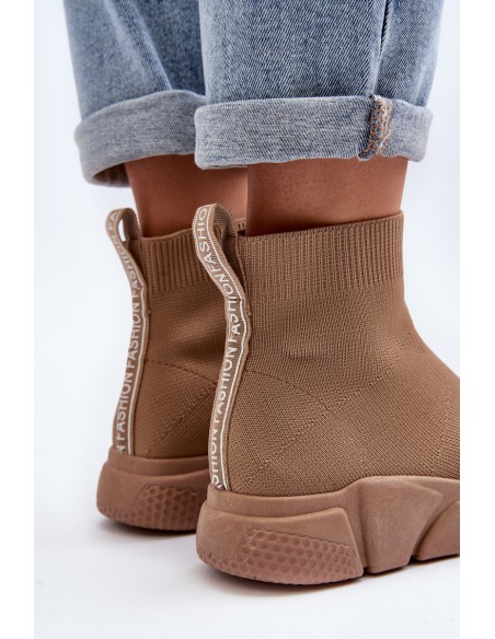 Women's Sports Shoes with Sock Beige Zirila