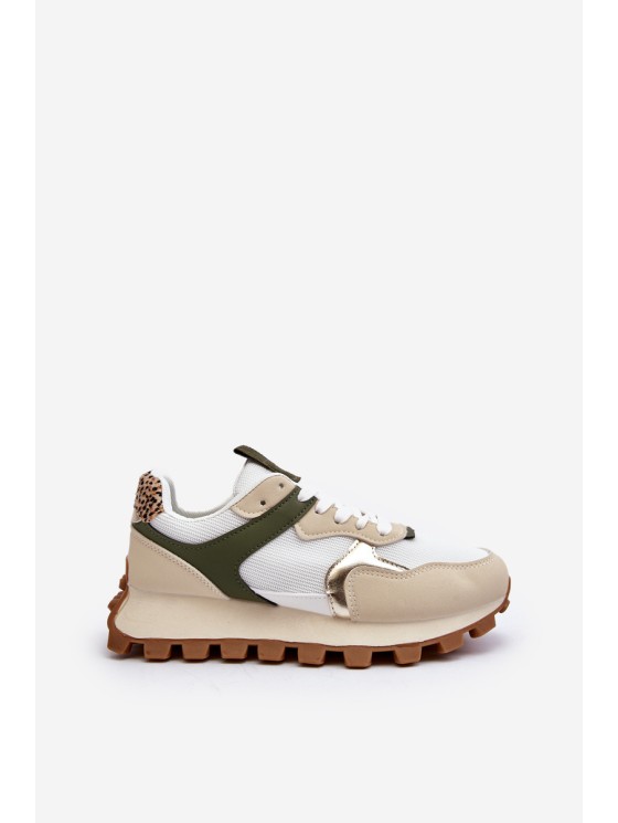 Women's Beige-Green Sports Sneakers Ralita 2