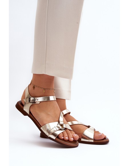 Zazoo 40182 Women's Leather Sandals Gold