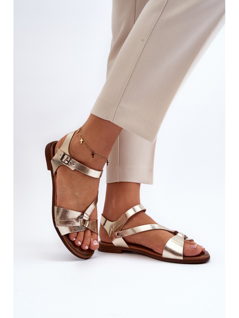 Zazoo 40182 Women's Leather Sandals Gold Zazoo 40182 Women's Leather Sandals Gold