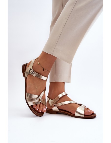 Zazoo 40182 Women's Leather Sandals Gold