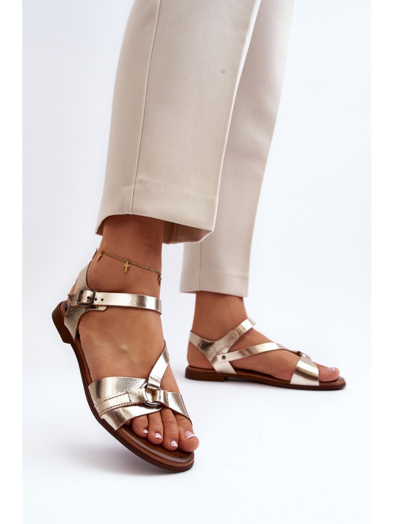 Zazoo 40182 Women's Leather Sandals Gold Zazoo 40182 Women's Leather Sandals Gold