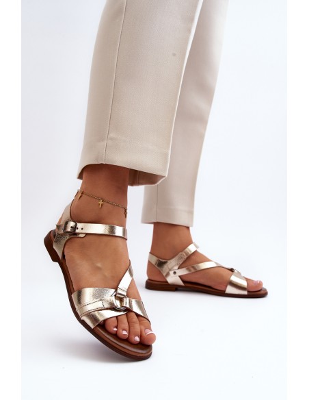 Zazoo 40182 Women's Leather Sandals Gold