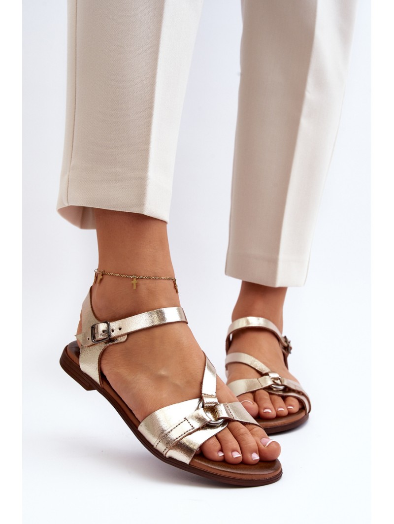 Zazoo 40182 Women's Leather Sandals Gold Zazoo 40182 Women's Leather Sandals Gold