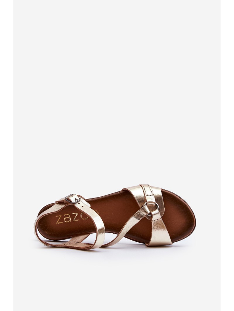Zazoo 40182 Women's Leather Sandals Gold Zazoo 40182 Women's Leather Sandals Gold