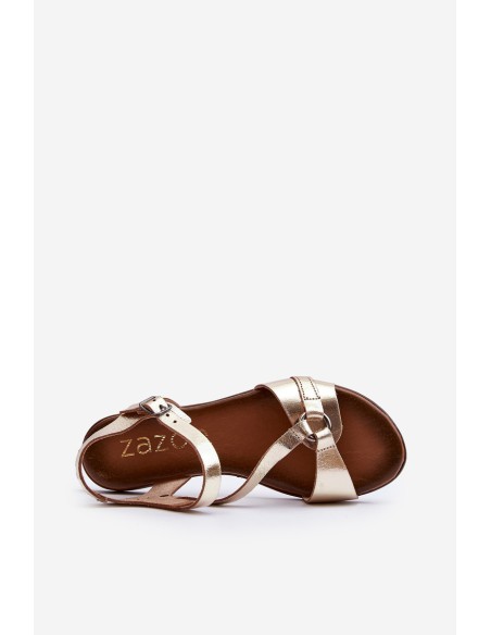 Zazoo 40182 Women's Leather Sandals Gold