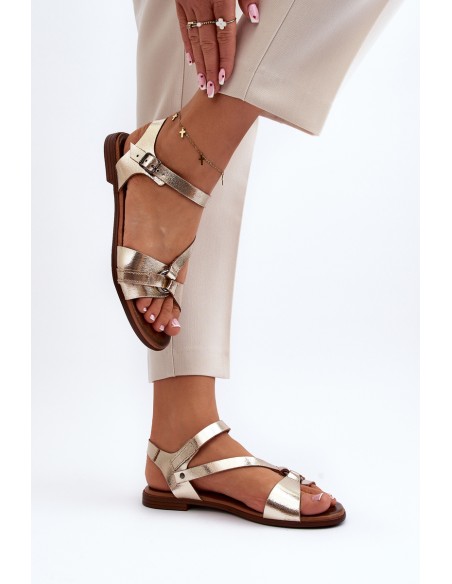 Zazoo 40182 Women's Leather Sandals Gold