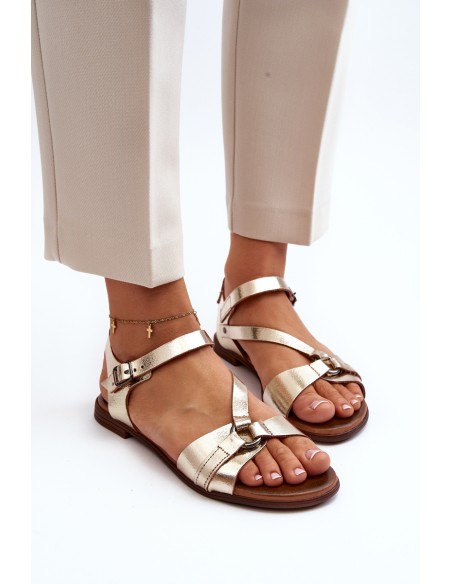 Zazoo 40182 Women's Leather Sandals Gold