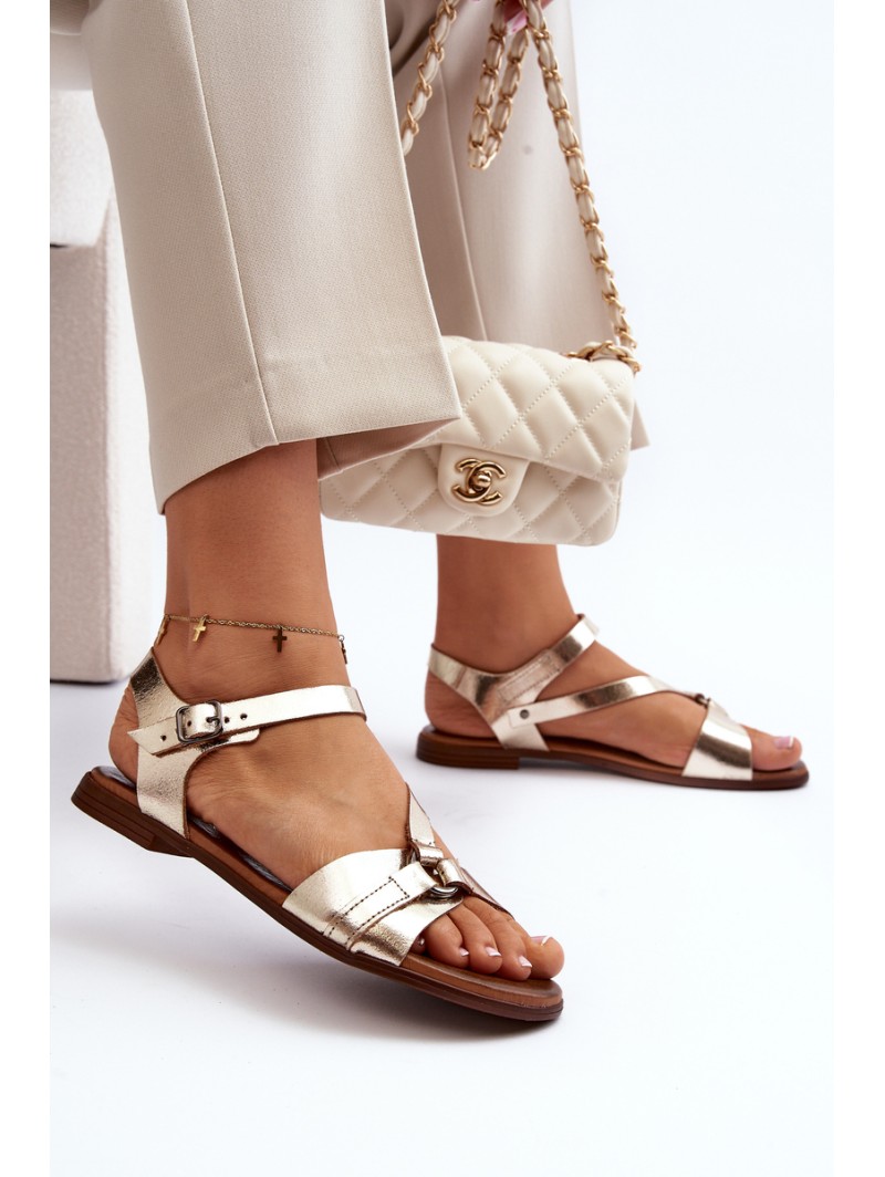 Zazoo 40182 Women's Leather Sandals Gold Zazoo 40182 Women's Leather Sandals Gold