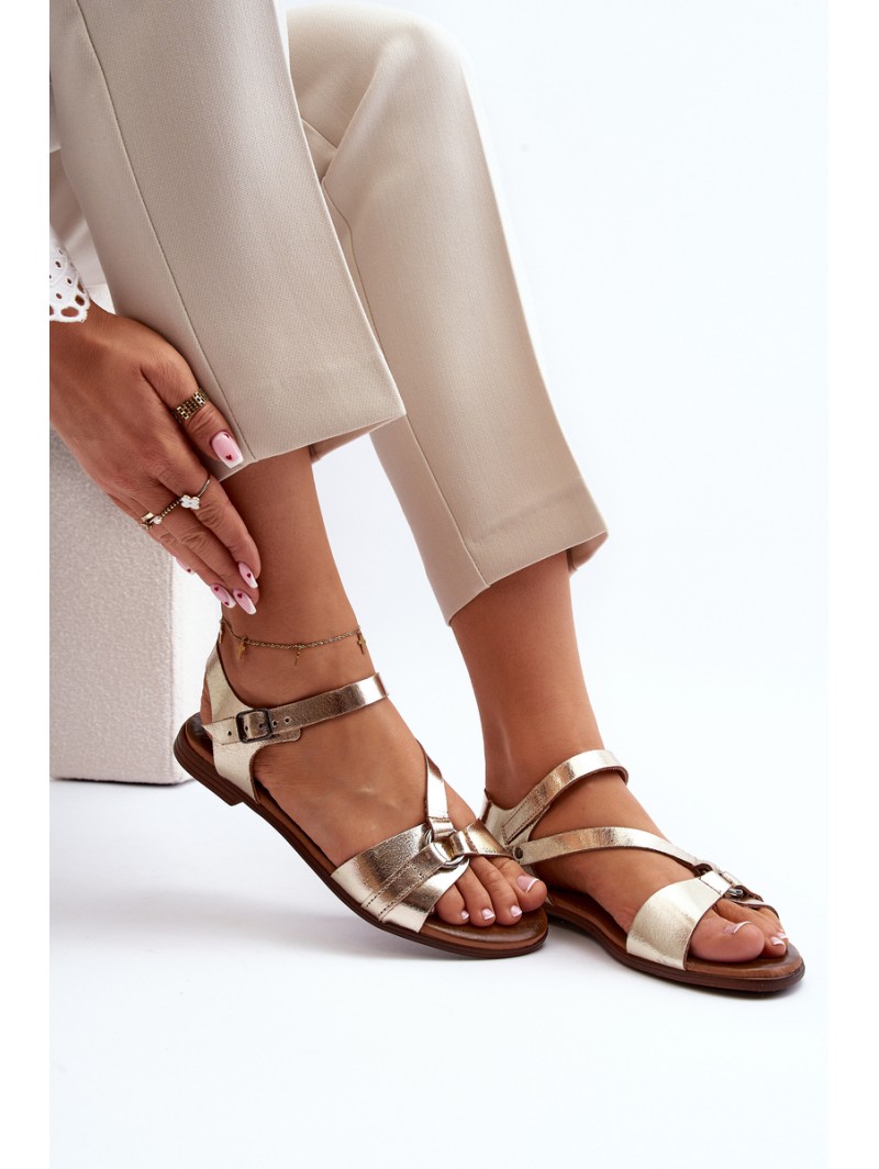 Zazoo 40182 Women's Leather Sandals Gold Zazoo 40182 Women's Leather Sandals Gold